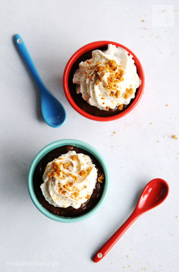 Vegan Chocolate Pudding with Cinnamon — Fried Dandelions — Plant Based