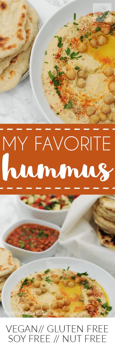 fried dandelions // my favorite hummus