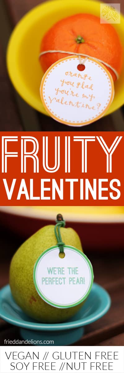 This super simple Fruity Valentine idea is lots of fun and healthy too! Your kiddos' friends are going to love it (and their parents will too!)! (vegan, sugar free, allergy friendly, FREE printable!)
