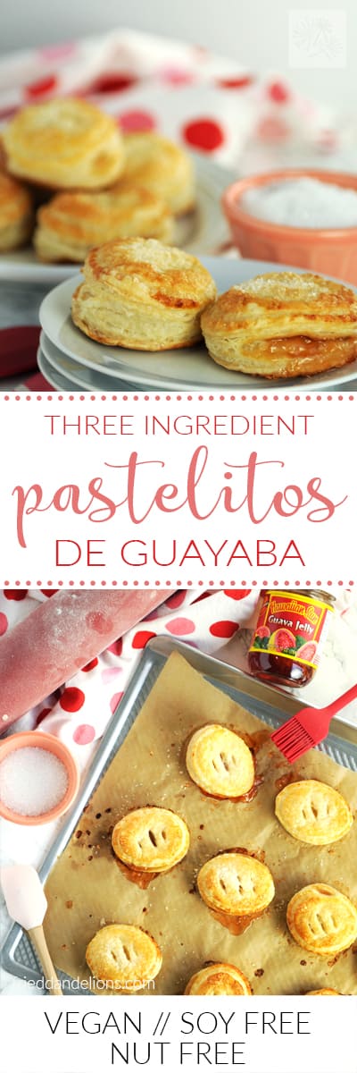 Pastelitos de Guayaba are a delicious dessert, popular in bakeries all over Latin America! You'll love making these simple treats in your own kitchen! (vegan, soy free, nut free)