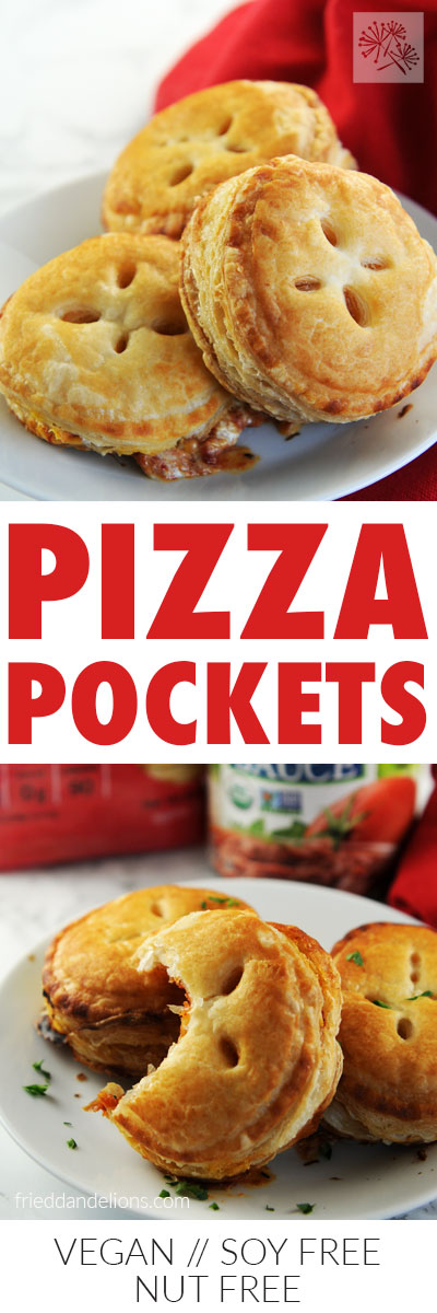These quick and easy homemade vegan pizza pockets are so much better than anything you'd find in the frozen food section! (vegan, soy free, nut free)