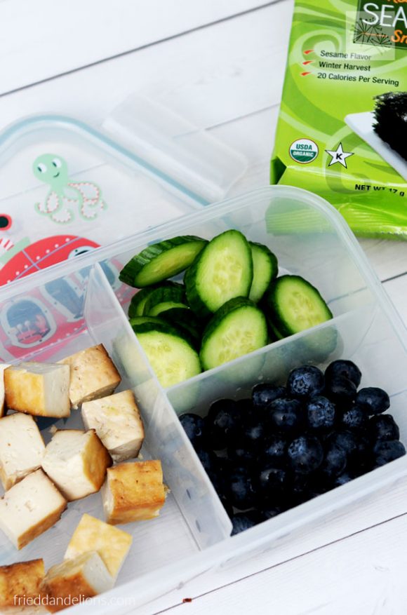 overhead view of Back to School Lunches bento box