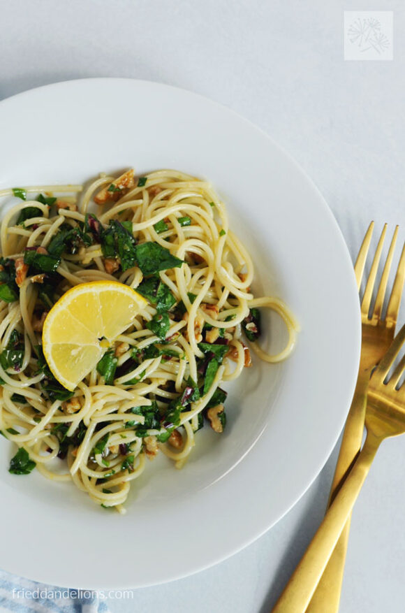 Dandelion Greens Gremolata for Pasta — Fried Dandelions — Plant Based